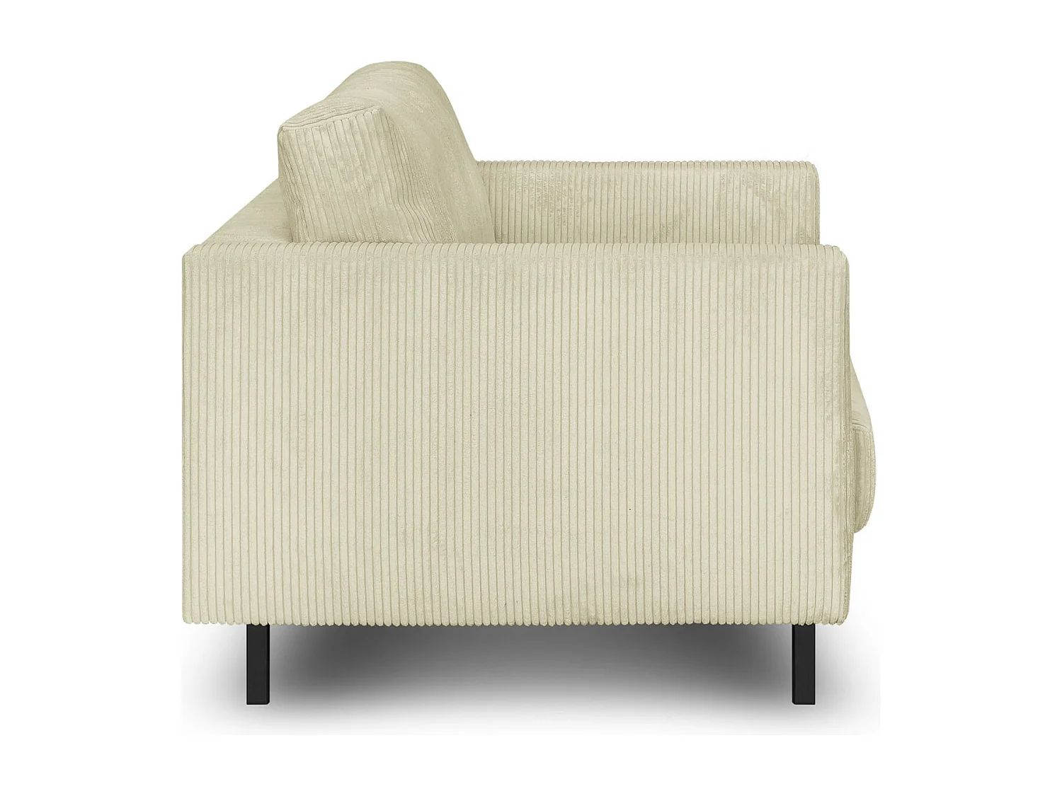 Canapé 2 places vintage en velours côtelé Beige - Pia