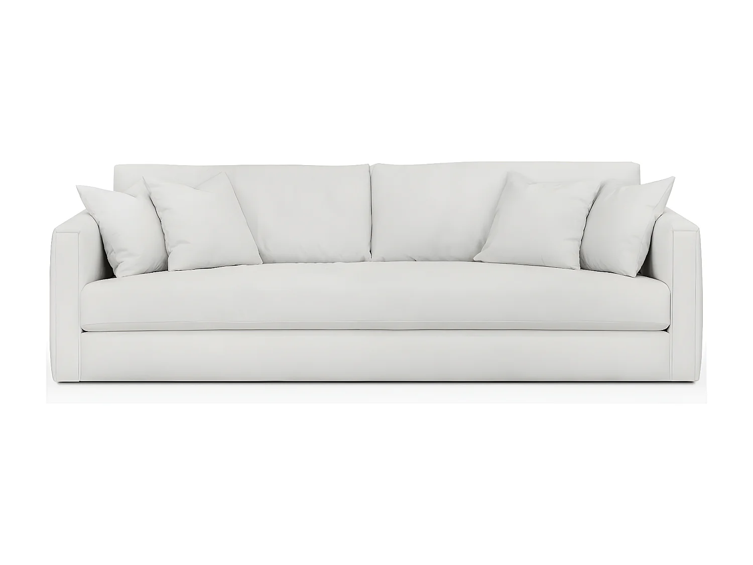 Canapé 4 places en tissu beige ivoire + 4 coussins - Denver