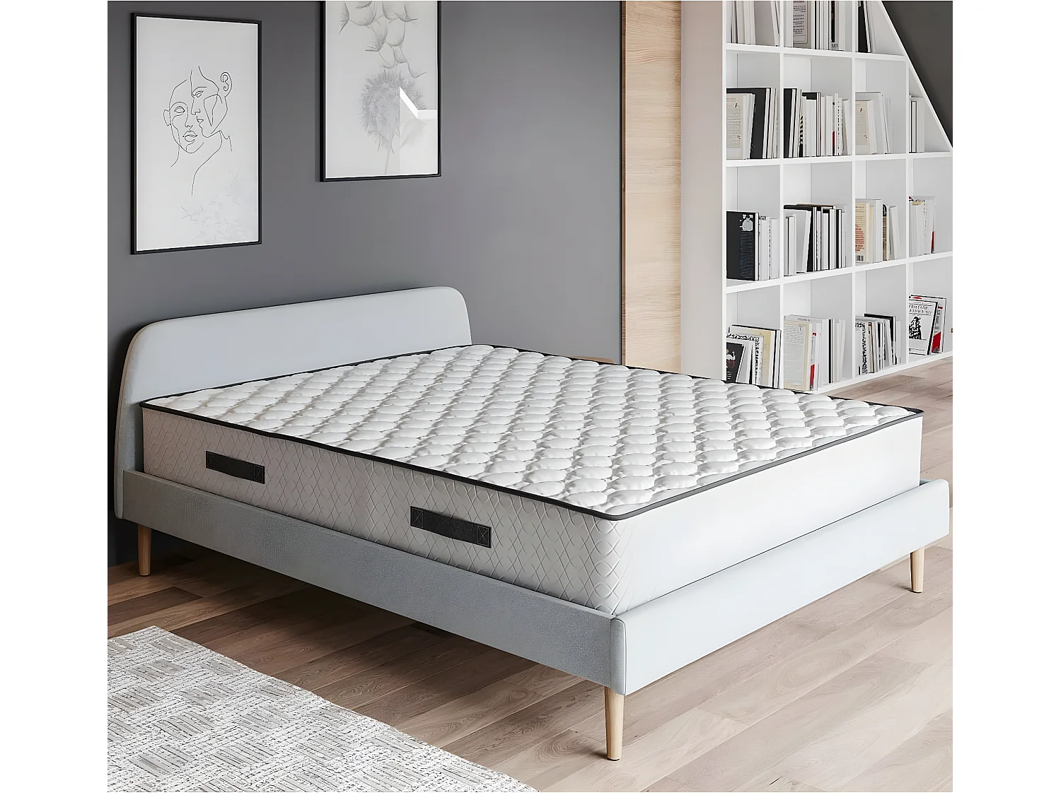 Matelas ressorts ensachés 160x200 Spring Confort Hbedding - Mousse ergonomique et ressorts ensachés.