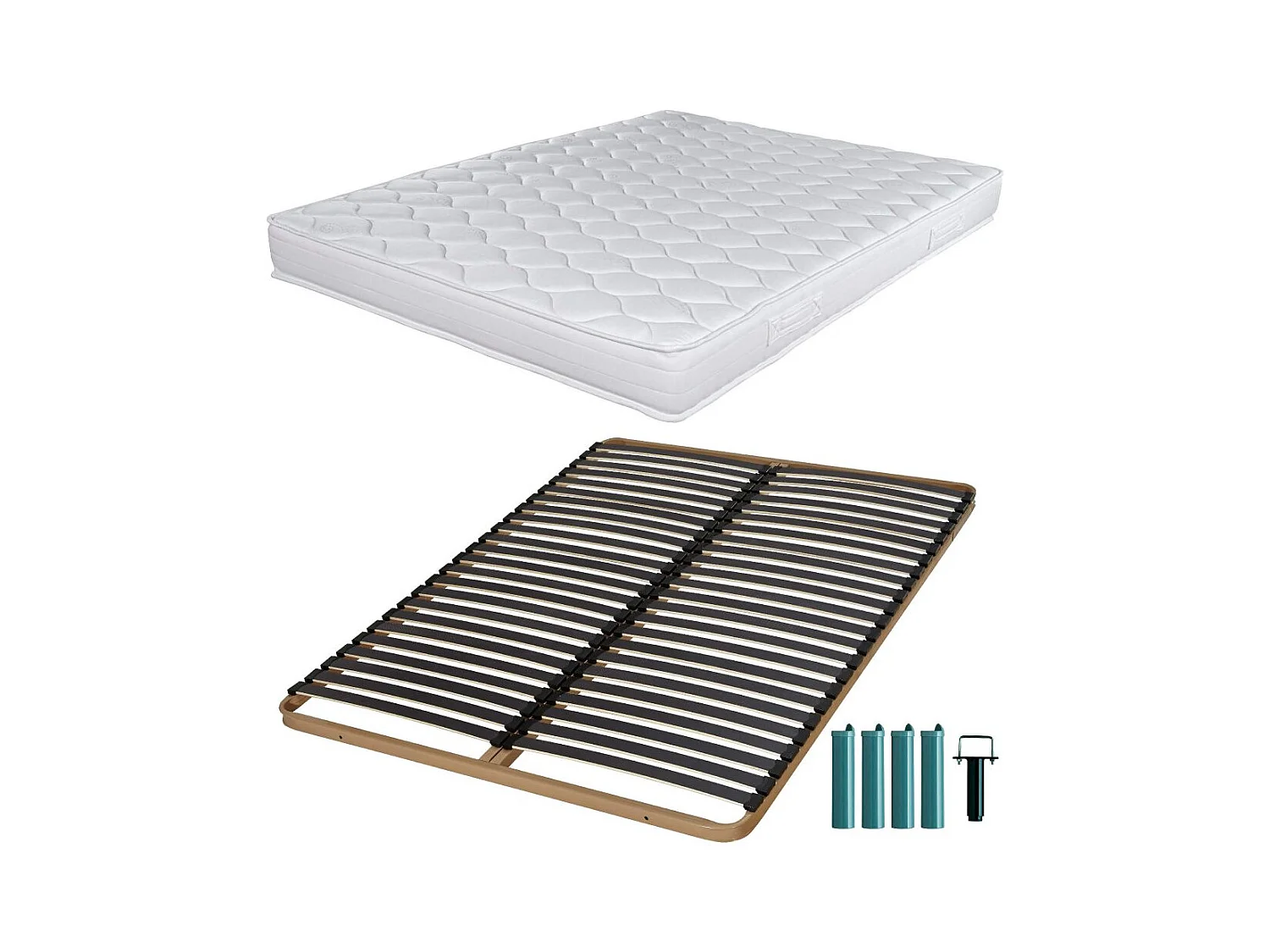 Matelas et sommier 120x200 Mousse - Montana - Soutien medium - Fabriqué en France