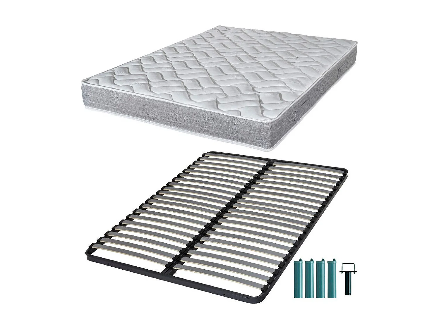 Matelas et sommier 140x200 Mousse - Maryland - Soutien ferme - Fabriqué en France