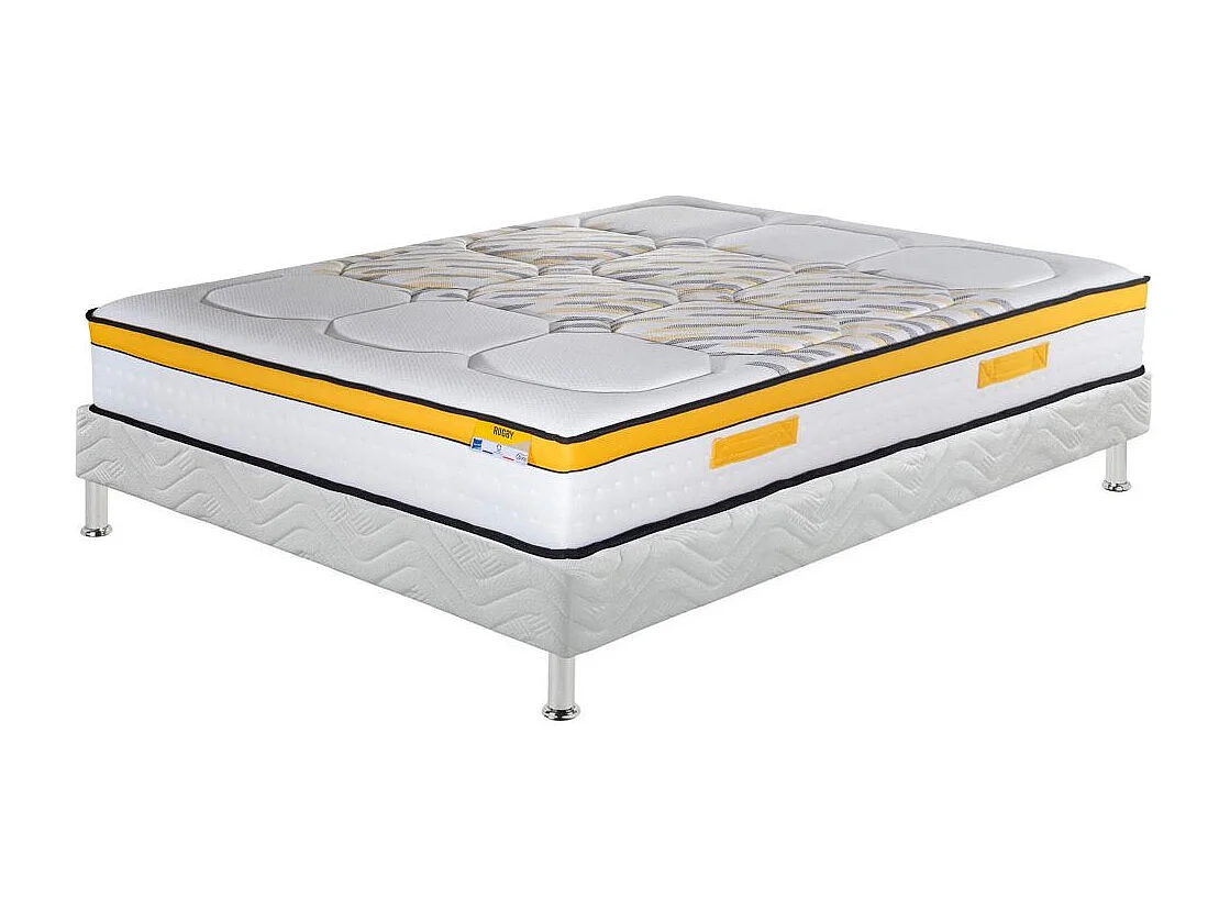 Matelas + sommier 160x200 Ressorts - Rugby - Soutien très ferme - Made in France
