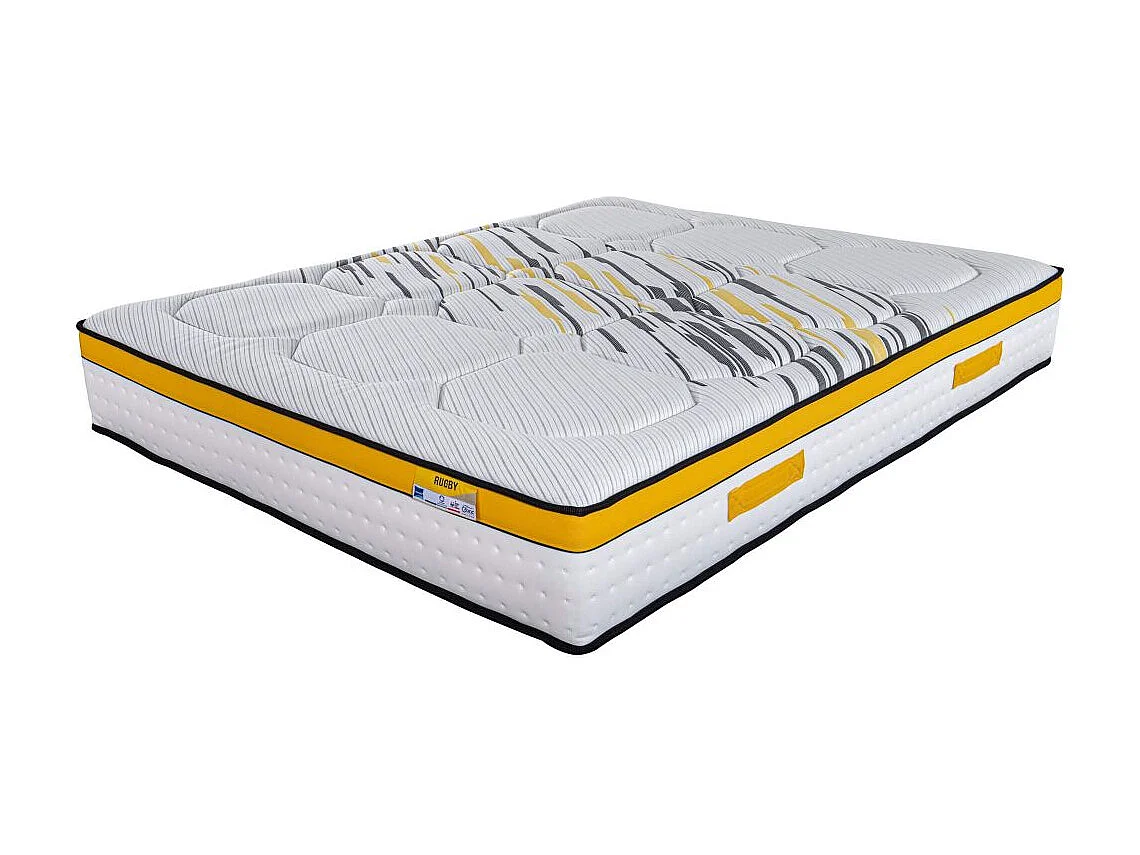 Matelas + sommier 160x200 Ressorts - Rugby - Soutien très ferme - Made in France