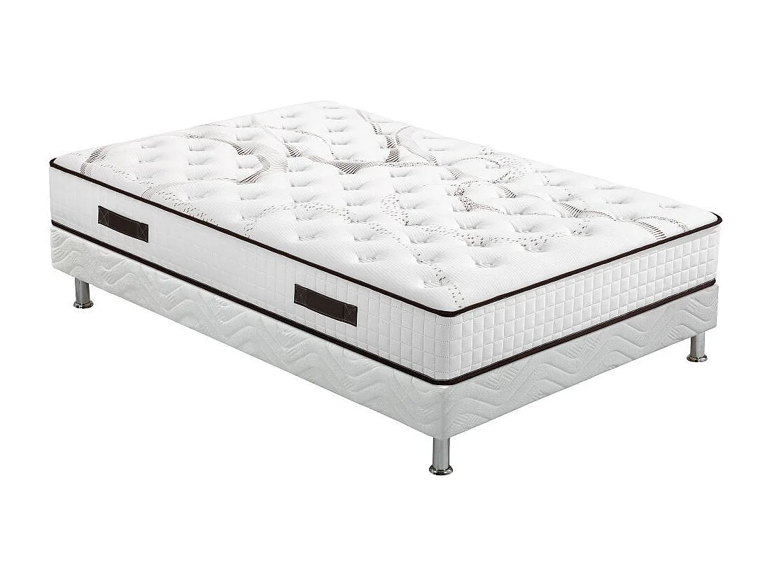 Matelas + sommier tapissier 140x190 Mousse - Myriade - Soutien medium