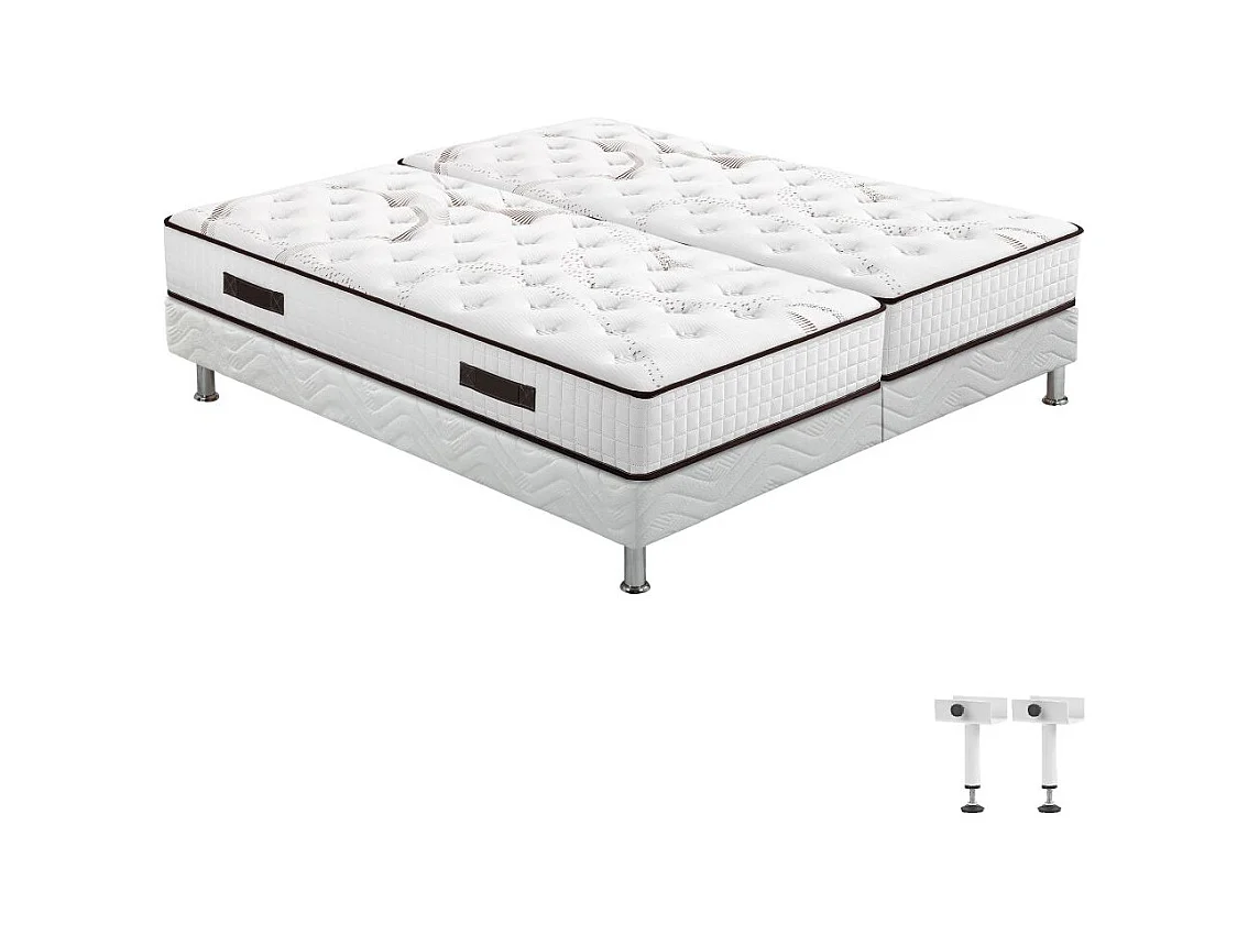Matelas + sommier tapissier 2x90x190 Mousse - Myriade - Soutien medium