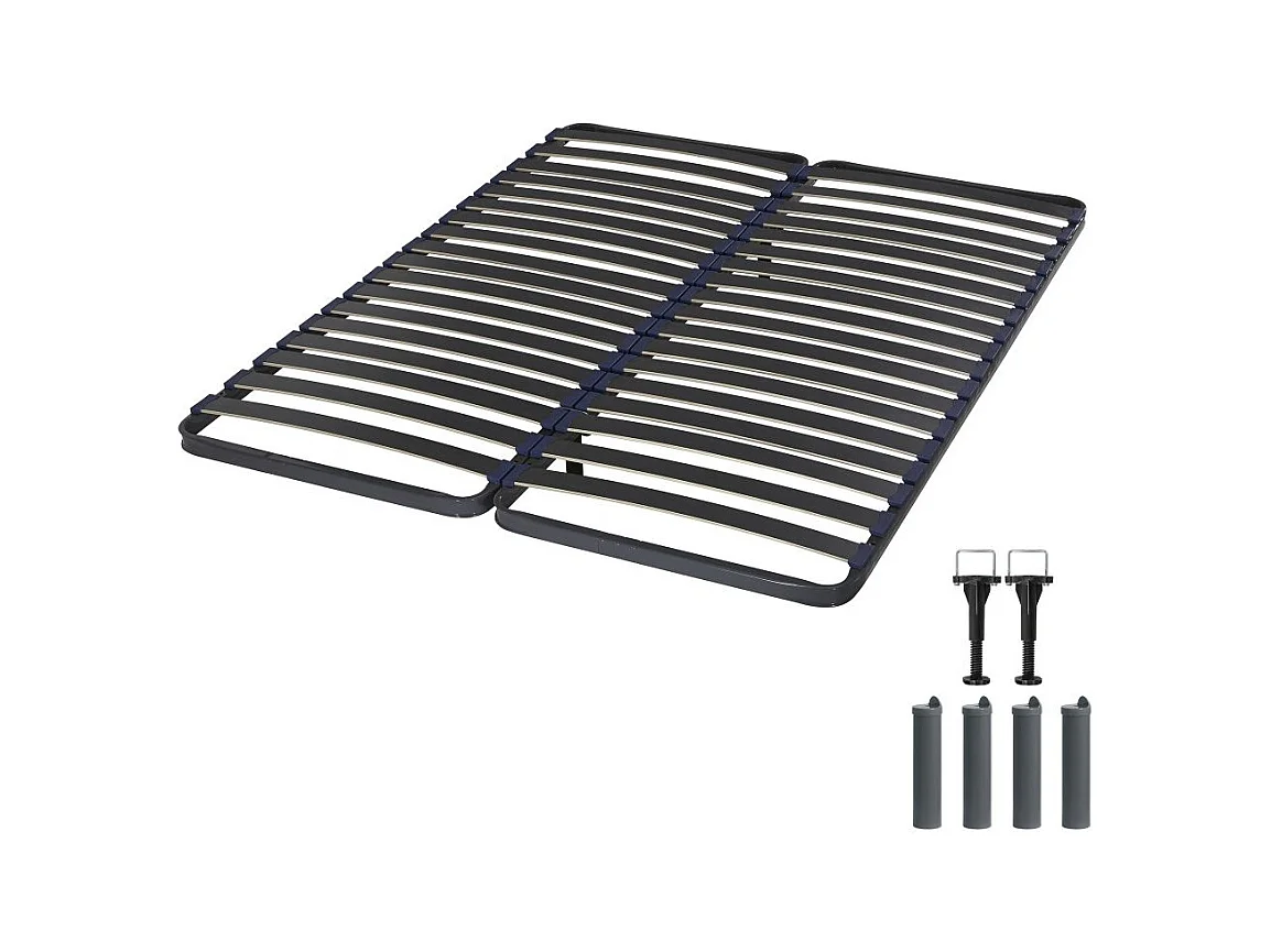 Sommier à lattes + pieds 2x80x200 C39 - 36 lattes bois - Fabrication française