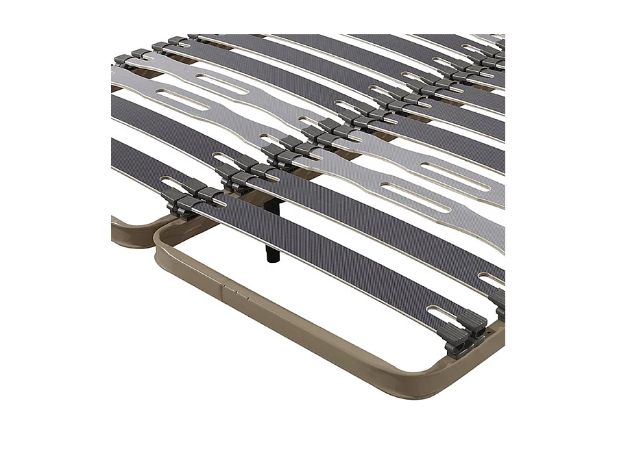 Sommier à lattes + pieds 2x70x190 C413 - 26 lattes bois - Fabrication française
