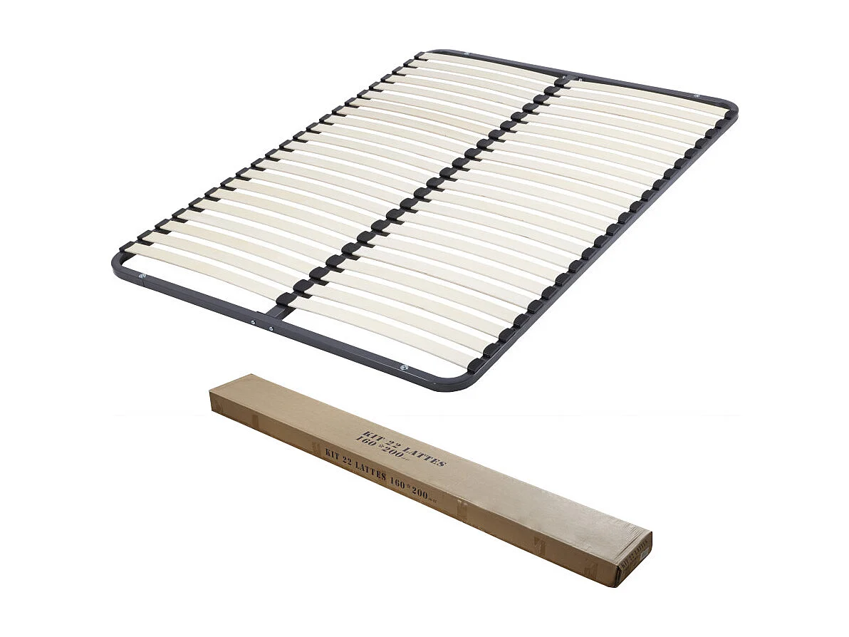 Sommier démontable 160x200 22 lattes - 44 lattes bois - Fabrication française