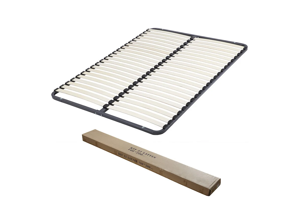 Sommier démontable 160x200 22 lattes - 44 lattes bois - Fabrication française