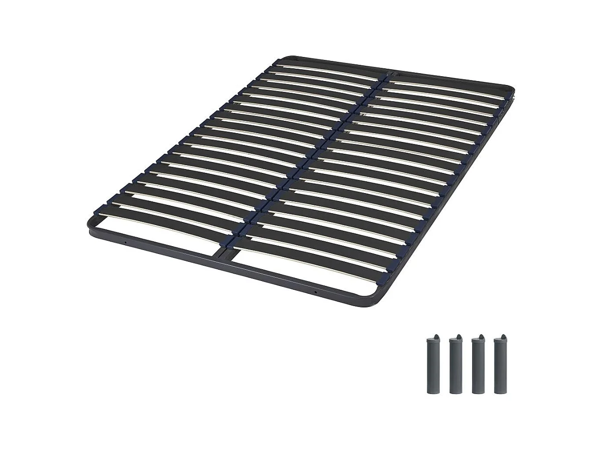 Sommier à lattes + pieds 120x190 C39 - 36 lattes bois - Fabrication française