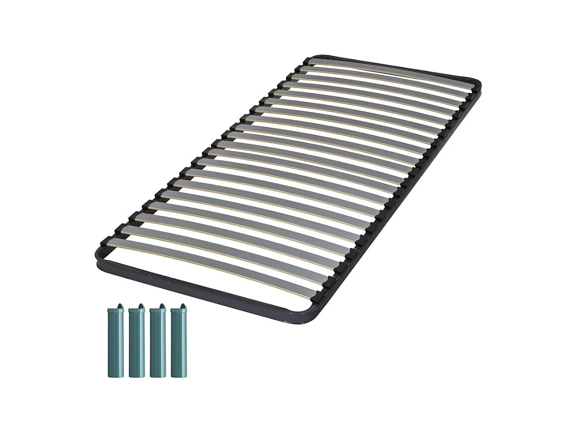 Sommier à lattes + pieds 80x190 Epsilon - 20 lattes bois - Fabrication française