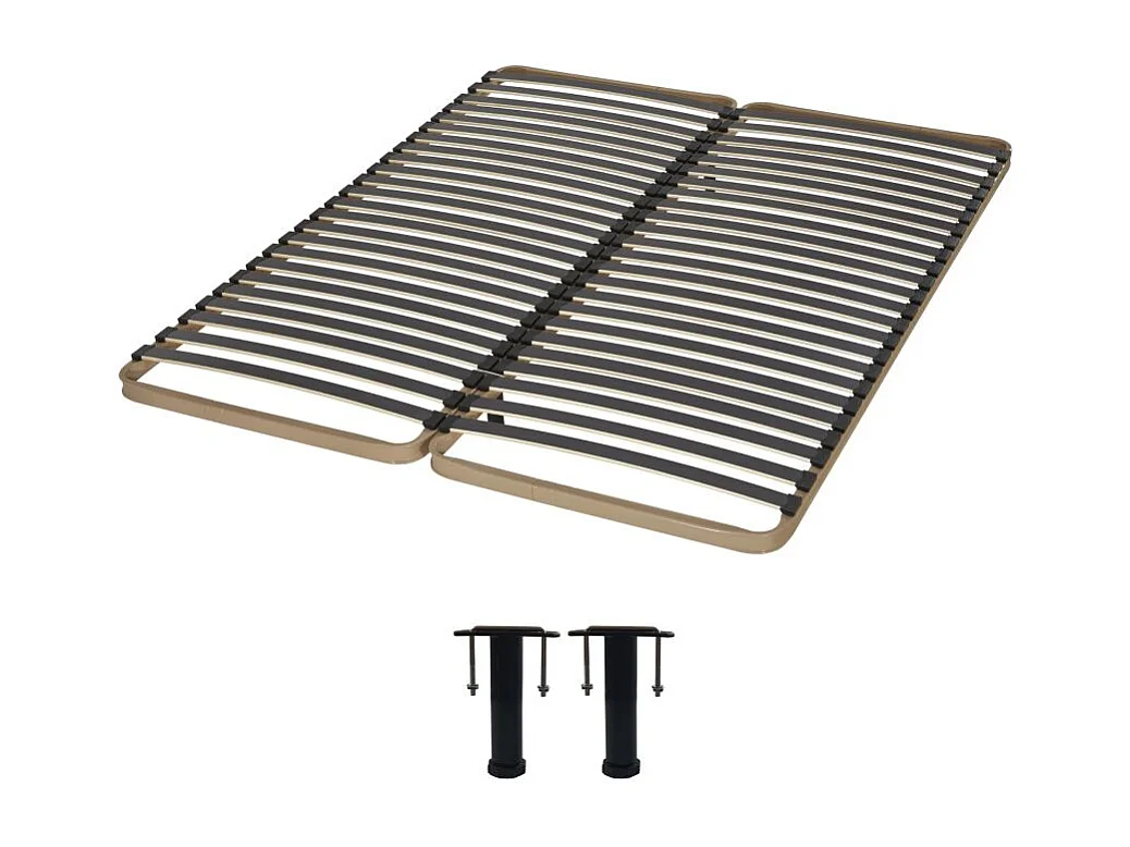 Sommier à lattes 2x70x190 C224 - 48 lattes bois - Fabrication française