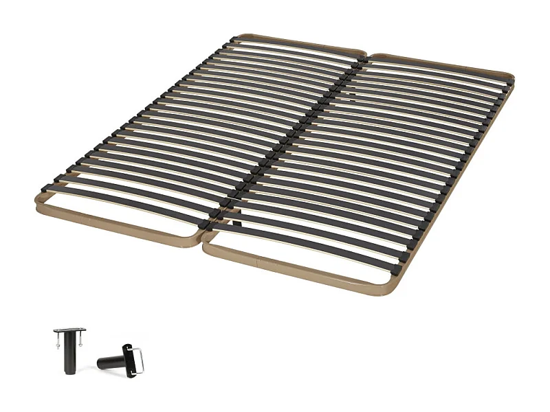 Sommier à lattes 2x70x190 C224 - 48 lattes bois - Fabrication française