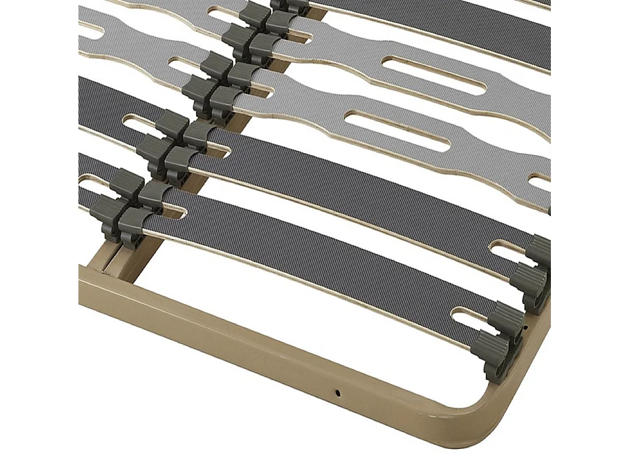 Sommier à lattes + pieds 140x200 C413 - 26 lattes bois - Fabrication française