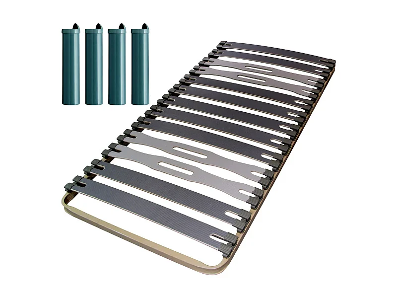 Sommier à lattes + pieds 80x190 C413 - 13 lattes bois - Fabrication française