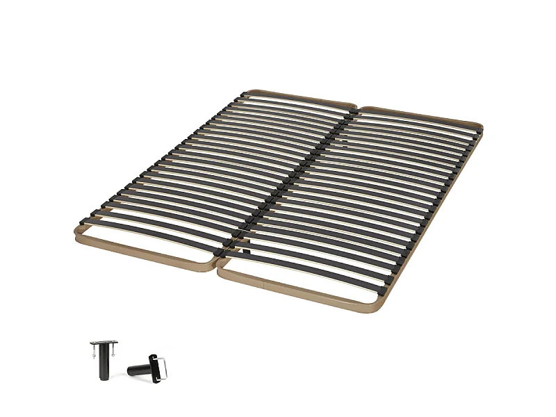 Sommier à lattes 2x80x200 C224 - 48 lattes bois - Fabrication française