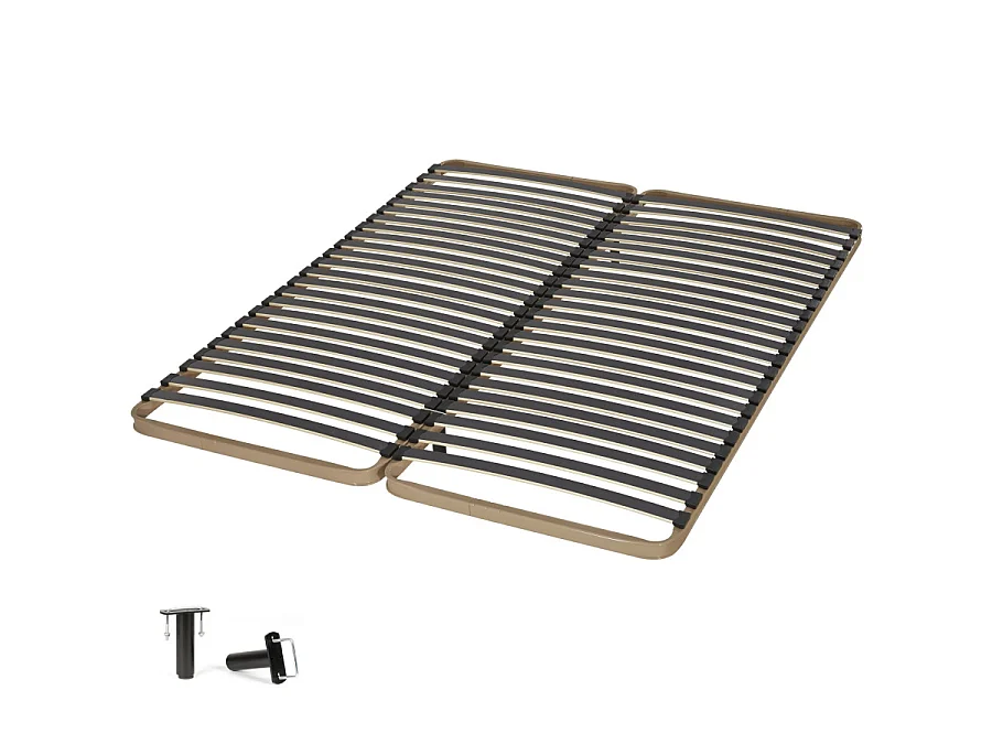 Sommier à lattes 2x80x200 C224 - 48 lattes bois - Fabrication française