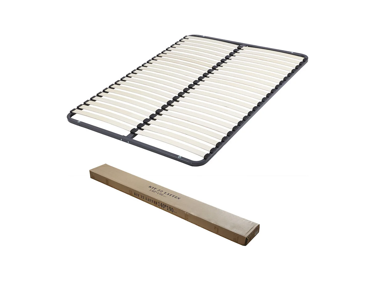 Sommier démontable 140x190 22 lattes - 44 lattes bois - Fabrication française