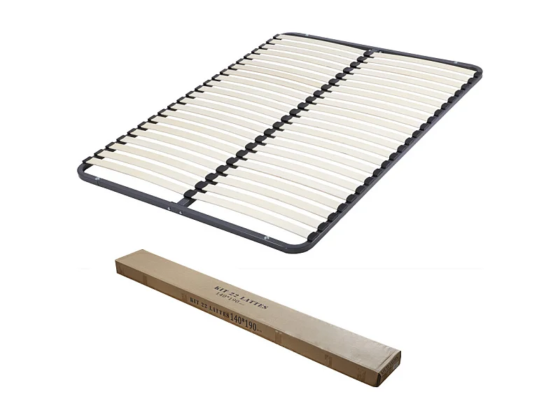Sommier démontable 140x190 22 lattes - 44 lattes bois - Fabrication française