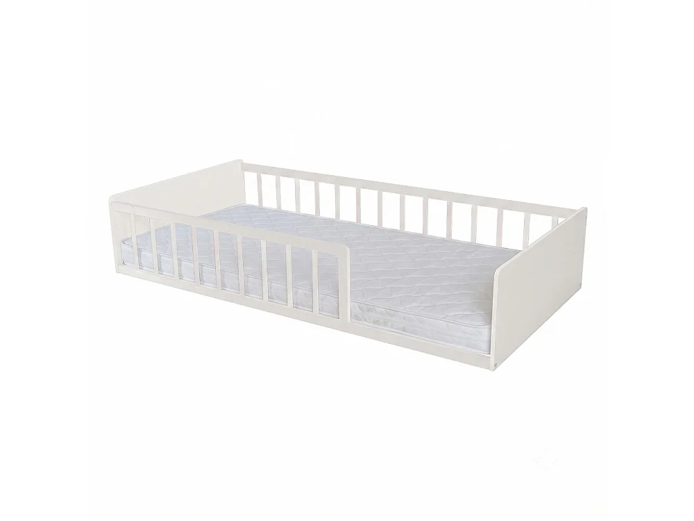 LIT 90x190 PILOU avec sommier et matelas / Blanc
