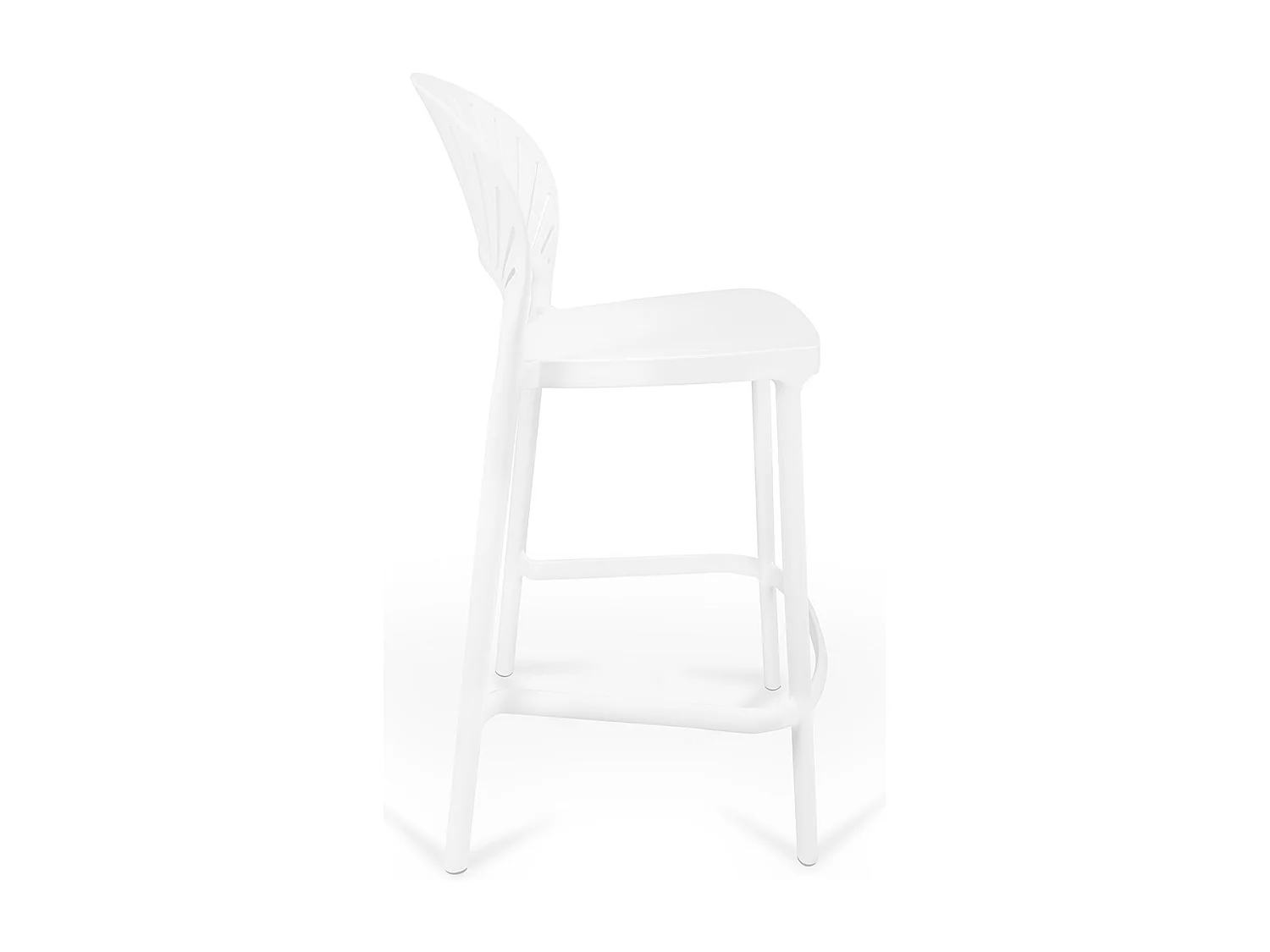 Sgabello cucina bianco in plastica, sgabello alto - Sunny