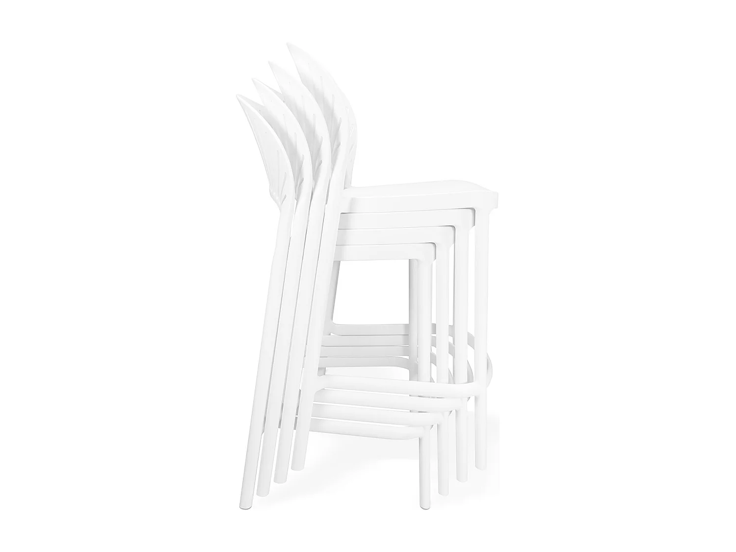 Sgabello cucina bianco in plastica, sgabello alto - Sunny