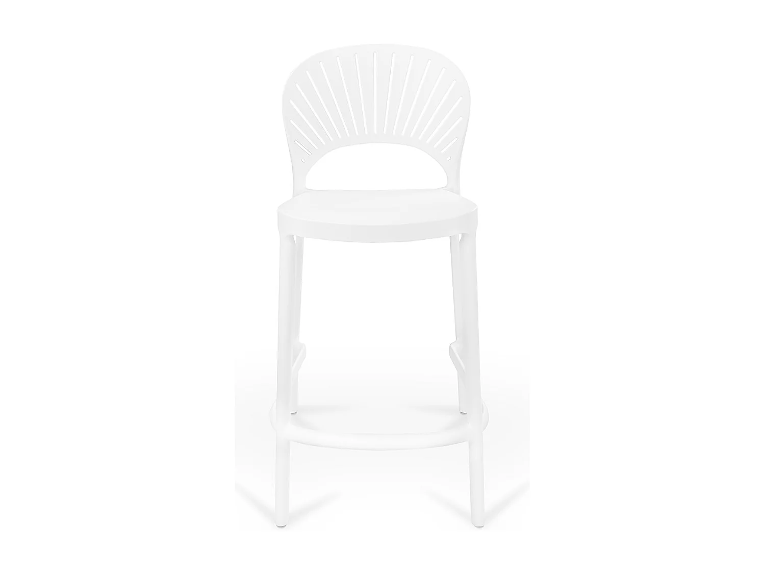 Sgabello cucina bianco in plastica, sgabello alto - Sunny