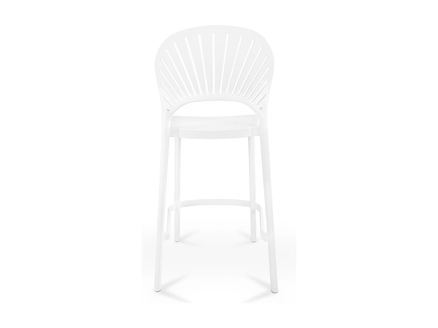 Sgabello cucina bianco in plastica, sgabello alto - Sunny