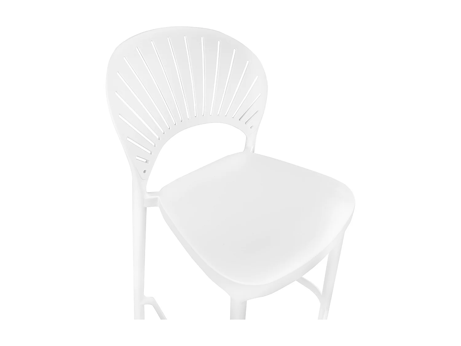 Sgabello cucina bianco in plastica, sgabello alto - Sunny