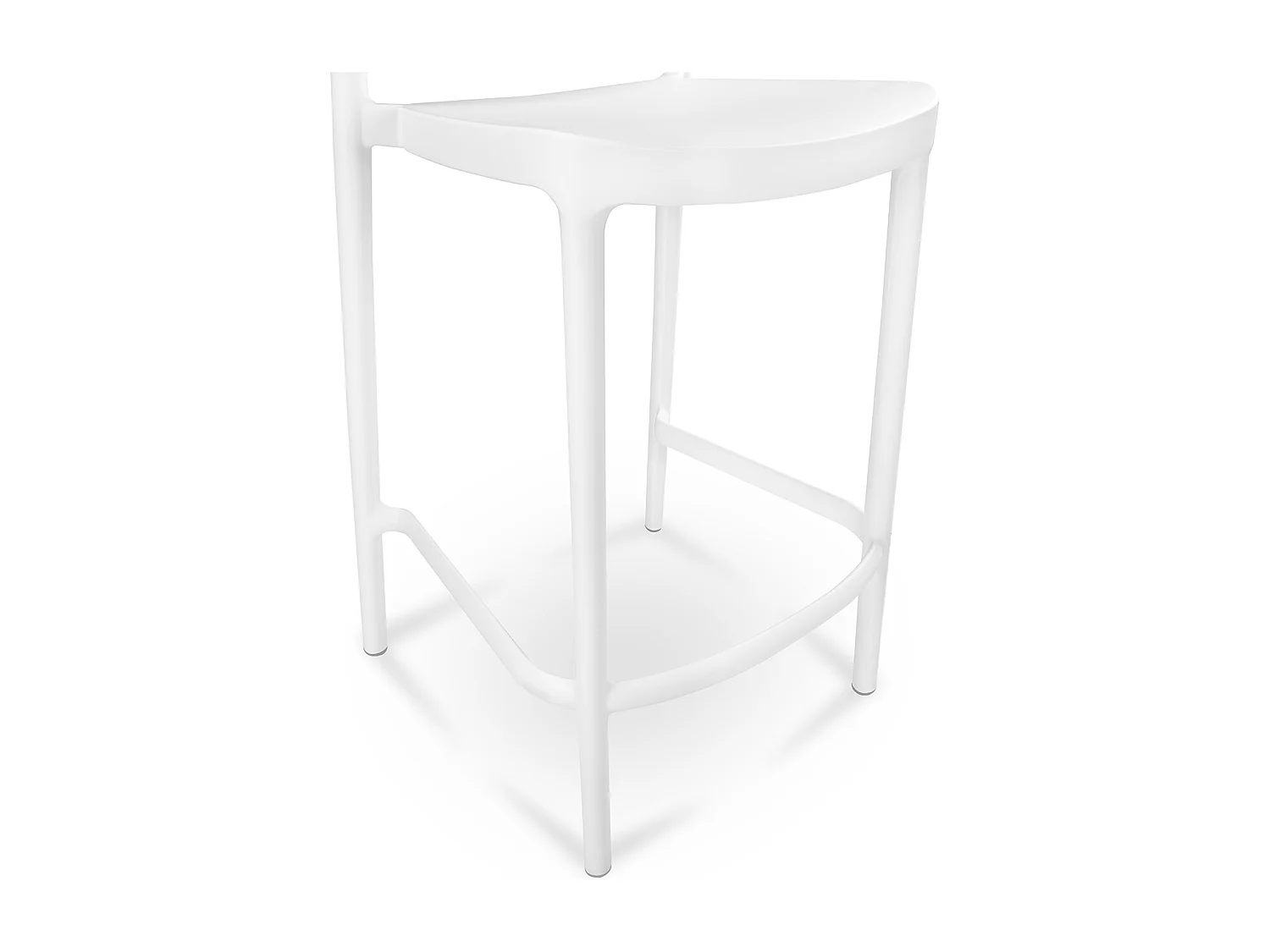 Sgabello cucina bianco in plastica, sgabello alto - Sunny