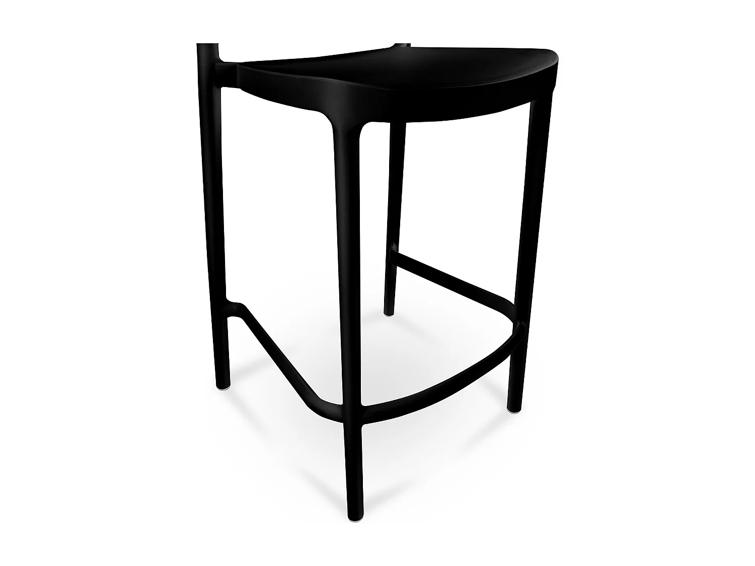 Sgabello cucina nero in plastica, sgabello alto - Sunny