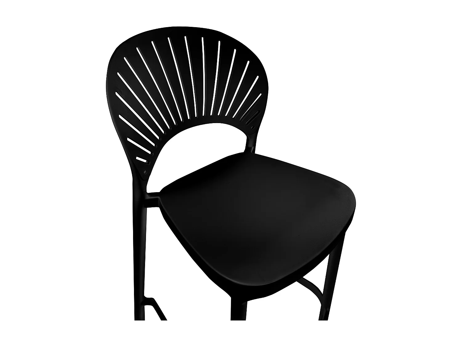 Sgabello cucina nero in plastica, sgabello alto - Sunny