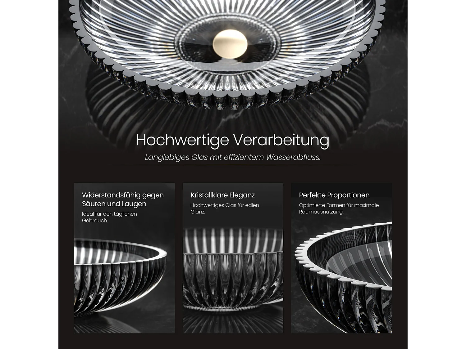 EMKE Vasque à Poser Ovale, 510 x 350 x 150 mm, Lavabo en Verre Noir, Design Montage sur Comptoir