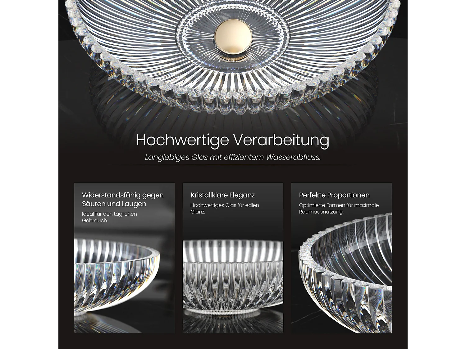 EMKE Vasque à Poser Ovale, 510 x 350 x 150 mm, Lavabo en Verre Transparent, Design Montage sur Comptoir