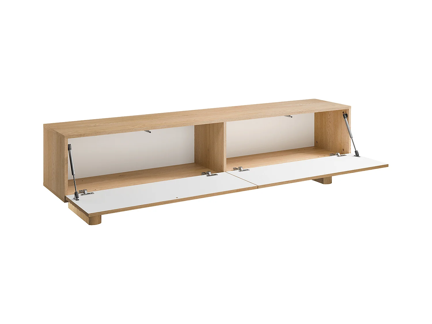 Meuble TV avec 2 portes en MDF - 180 cm - Naturel - LUDIMA