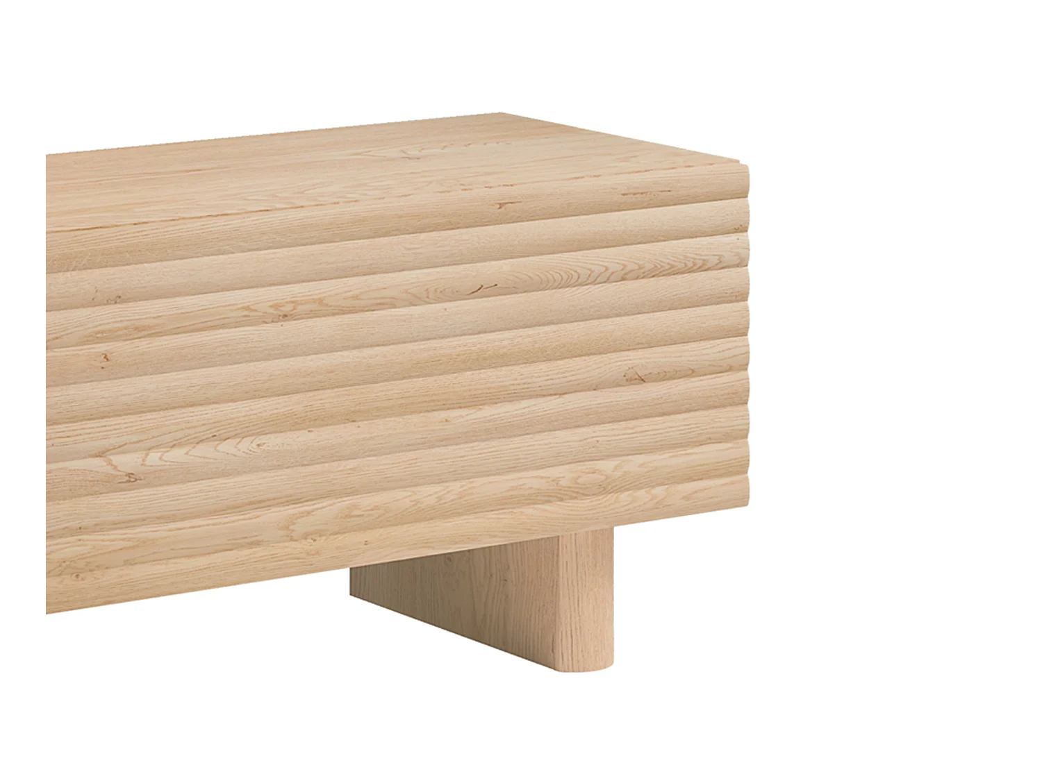 Mueble de TV con 2 puertas de MDF - 180 cm - Natural - LUDIMA