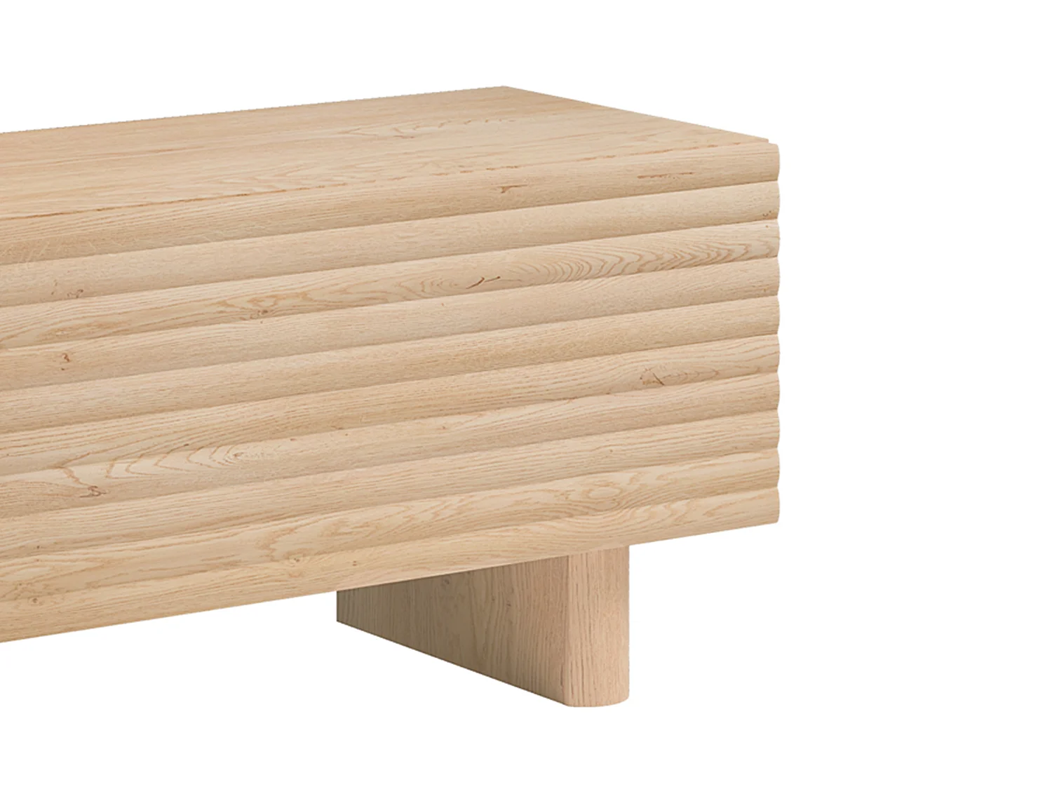 Meuble TV avec 2 portes en MDF - 180 cm - Naturel - LUDIMA