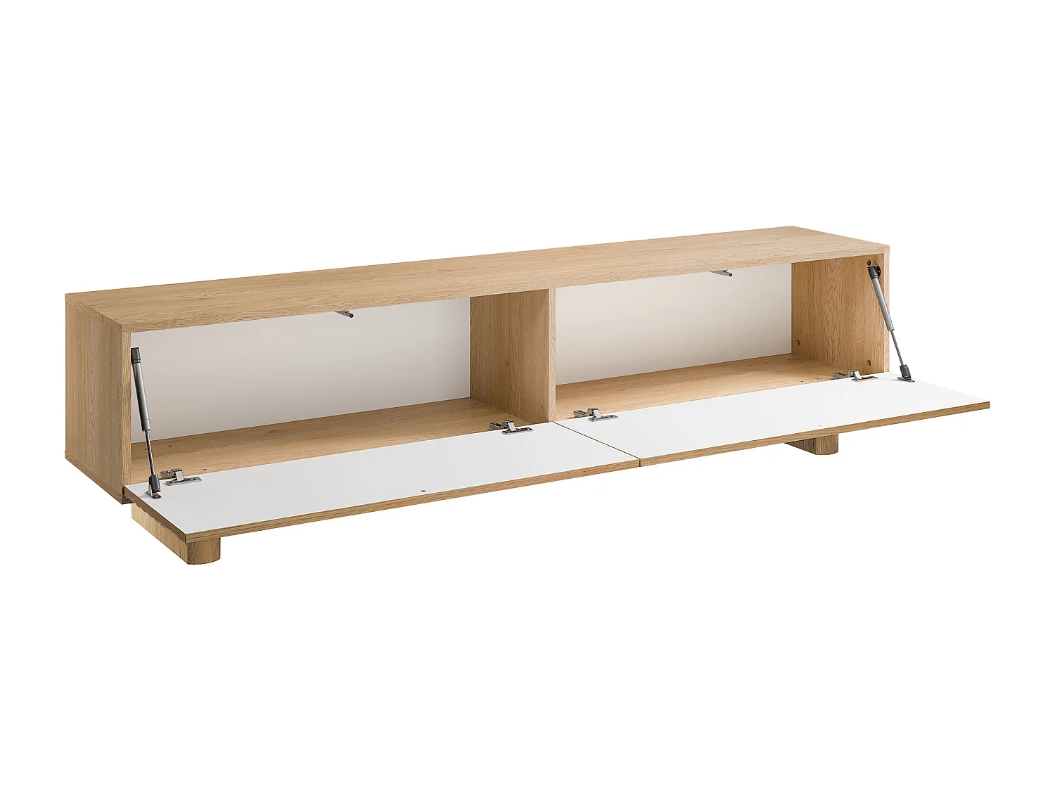 Meuble TV avec 2 portes en MDF - 180 cm - Naturel - LUDIMA