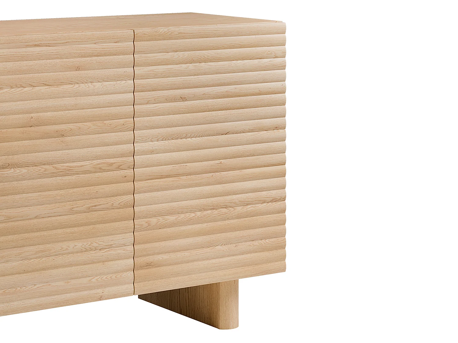 Aparador com 3 portas em MDF cor natural - LUDIMA