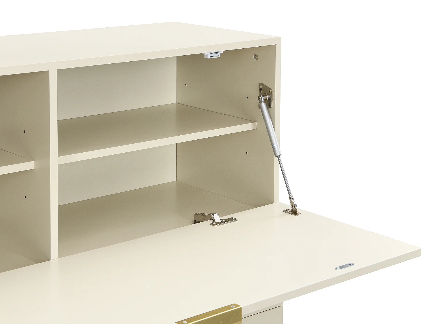 Secrétaire avec 2 porte et 3 tiroirs - MDF et métal - Beige - ERWIN