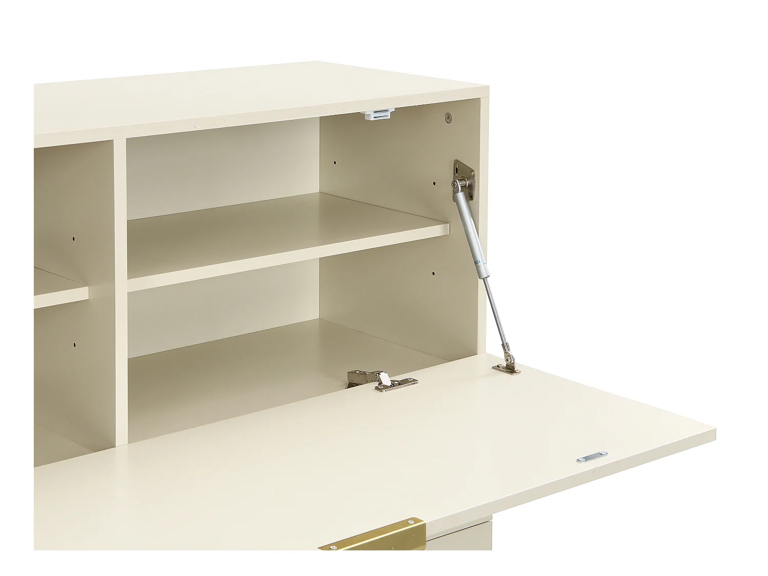 Sekretær med 2 låger og 3 skuffer - MDF og metal - Beige - ERWIN