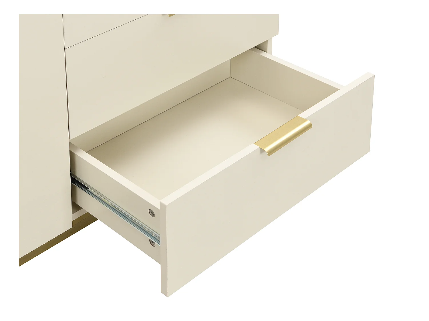 Sekretær med 2 låger og 3 skuffer - MDF og metal - Beige - ERWIN