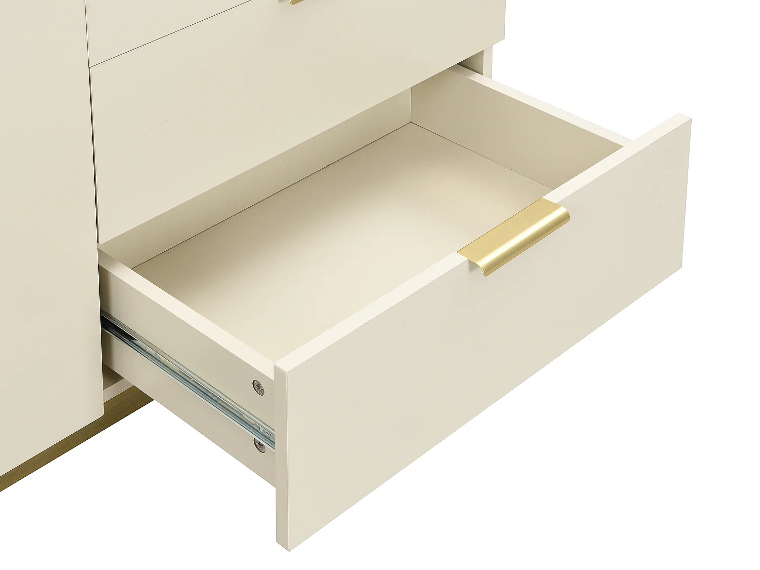 Secrétaire avec 2 porte et 3 tiroirs - MDF et métal - Beige - ERWIN