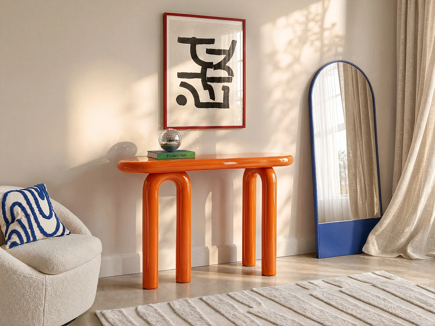 Console van MDF - Oranje gelakt - ZESTORIO