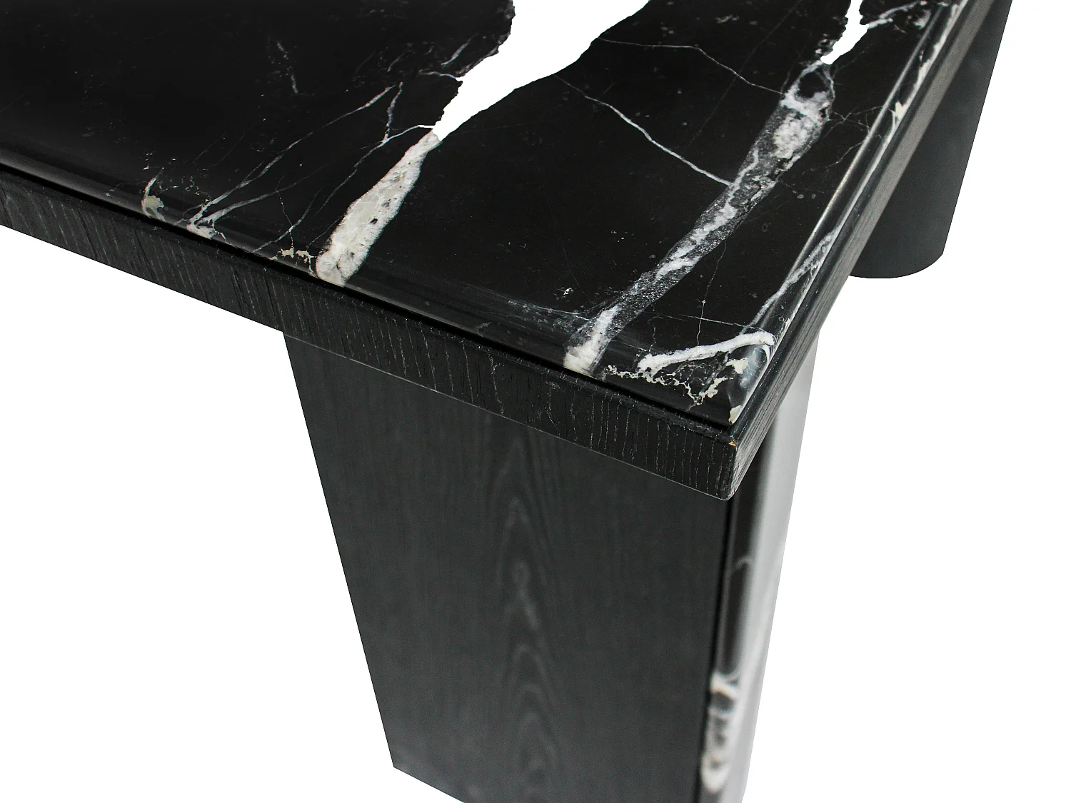 Console en marbre et MDF - Noir - LOUNARCA