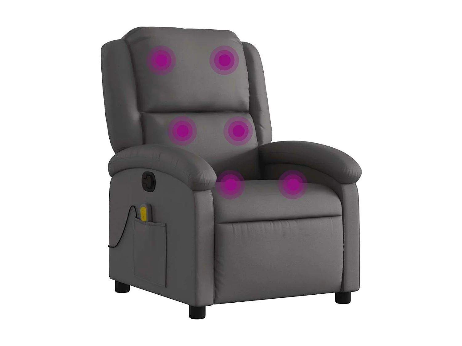 Fauteuil de massage inclinable gris cuir véritable