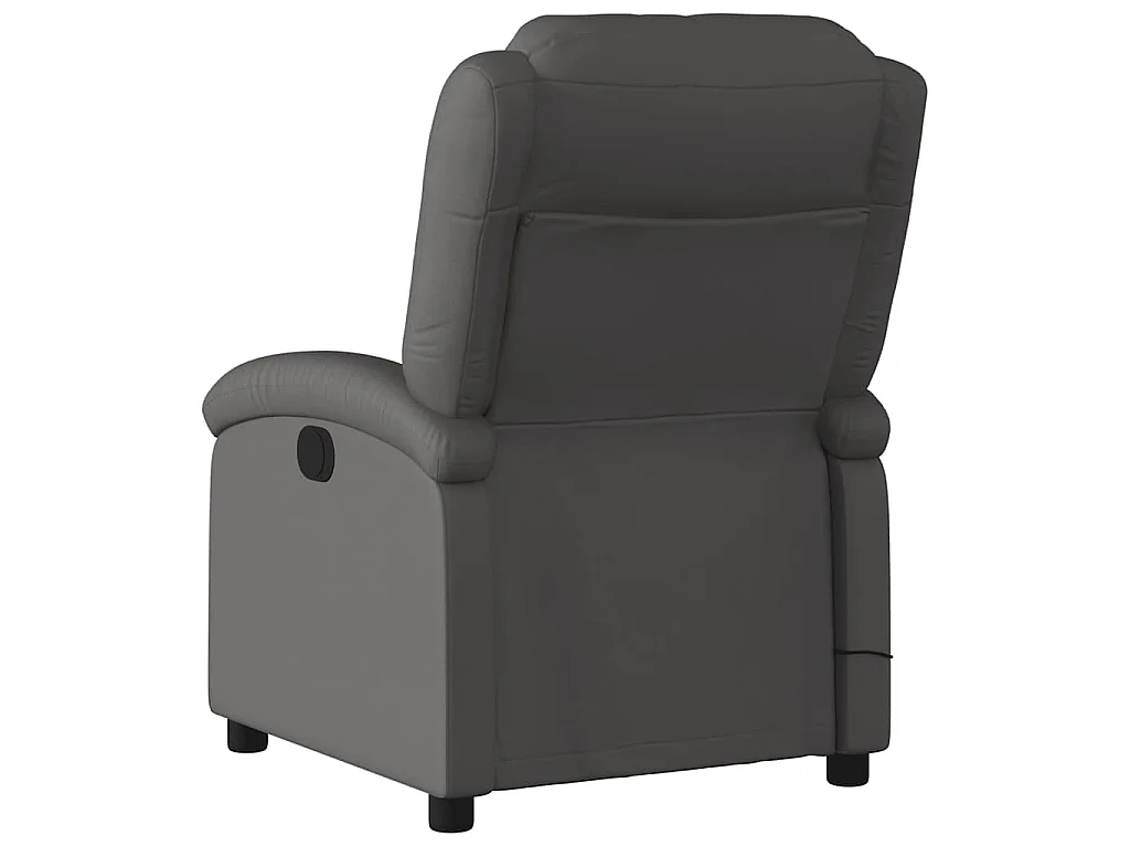 Fauteuil de massage inclinable gris cuir véritable