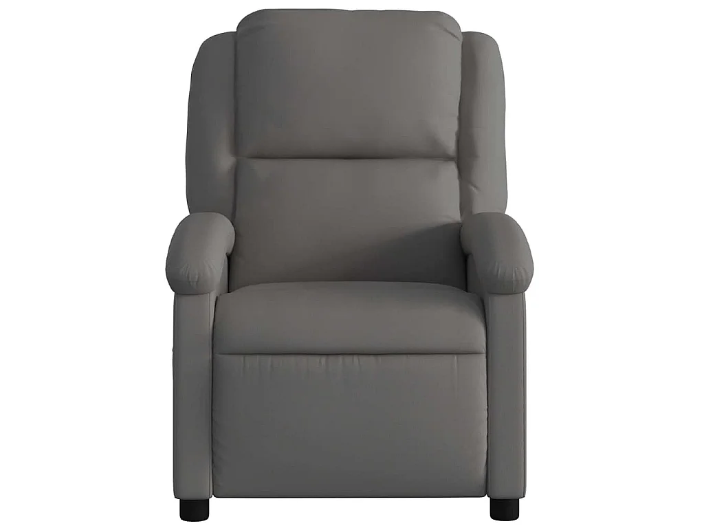 Fauteuil de massage inclinable gris cuir véritable