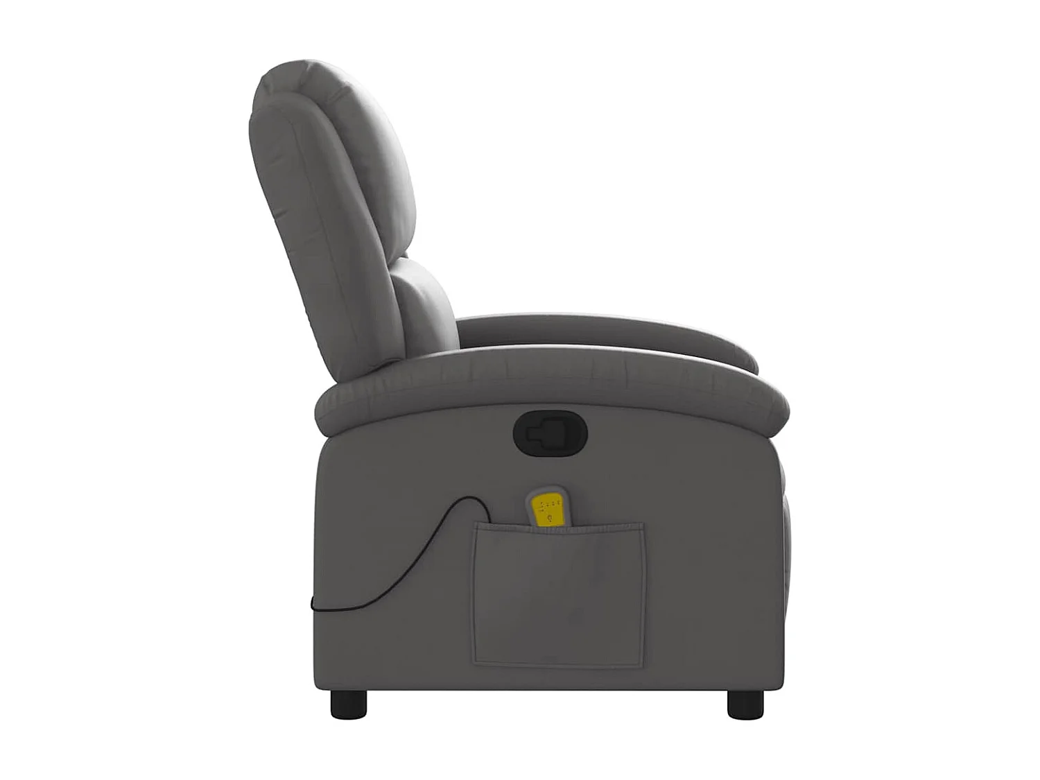 Fauteuil de massage inclinable gris cuir véritable