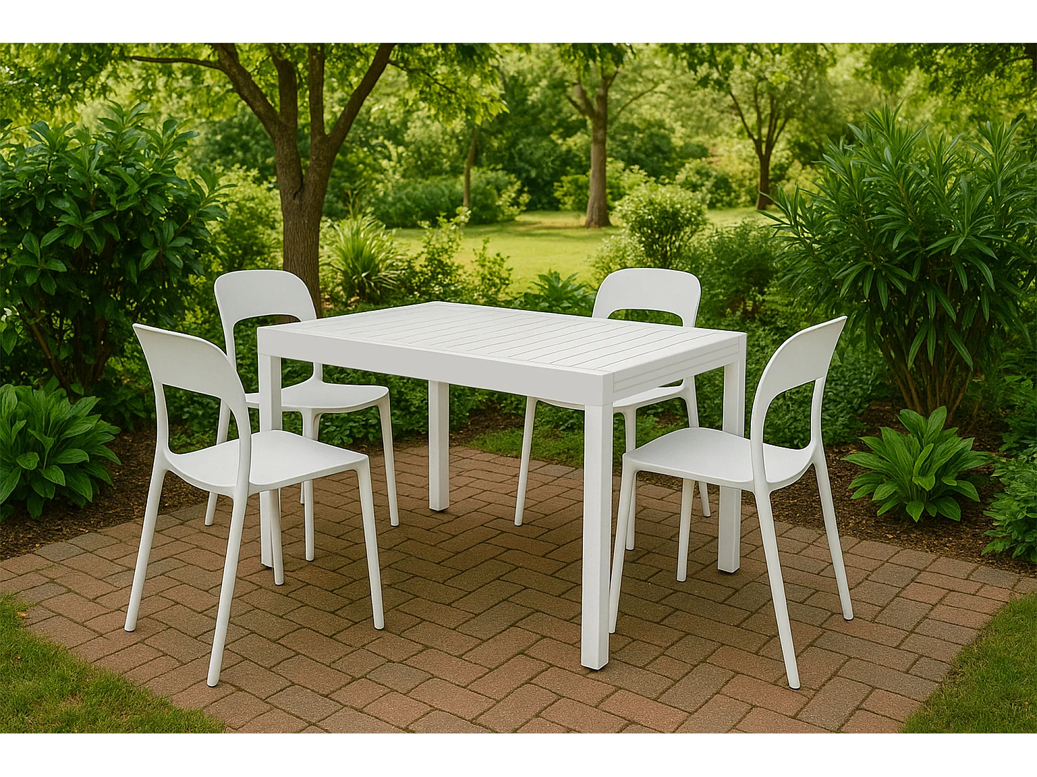 Tavolo da giardino allungabile bianco 135/270 x 90 cm mod. Ares